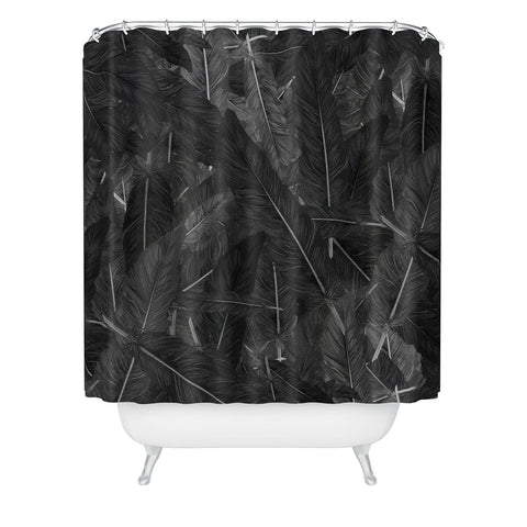 Matt Leyen Feathered Dark Shower Curtain