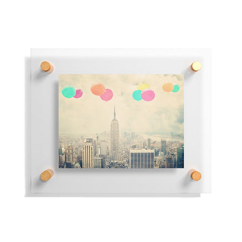 Maybe Sparrow Photography Balloons Over The City Floating Acrylic Print