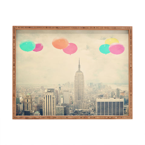Maybe Sparrow Photography Balloons Over The City Rectangular Tray