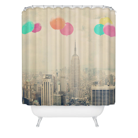 Maybe Sparrow Photography Balloons Over The City Shower Curtain