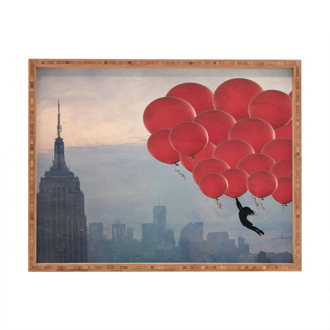 Maybe Sparrow Photography Floating Over The City Rectangular Tray
