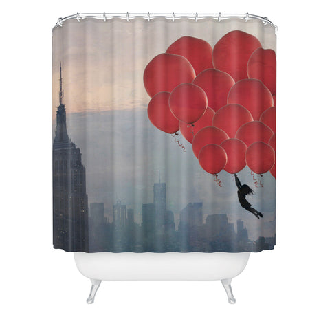 Maybe Sparrow Photography Floating Over The City Shower Curtain