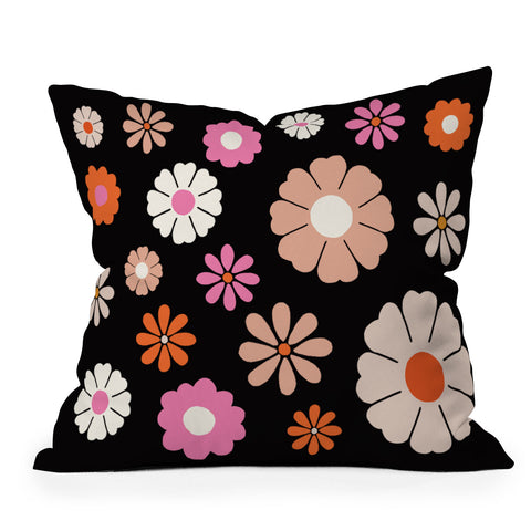 Maybe Sparrow Photography Groovy Flowers Throw Pillow