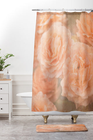 Maybe Sparrow Photography Orange Floral Crush Shower Curtain And Mat