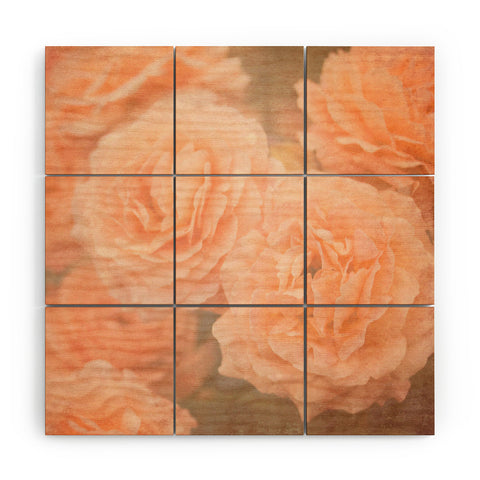 Maybe Sparrow Photography Orange Floral Crush Wood Wall Mural