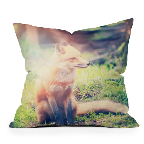 Maybe Sparrow Photography Sunny Fox Throw Pillow