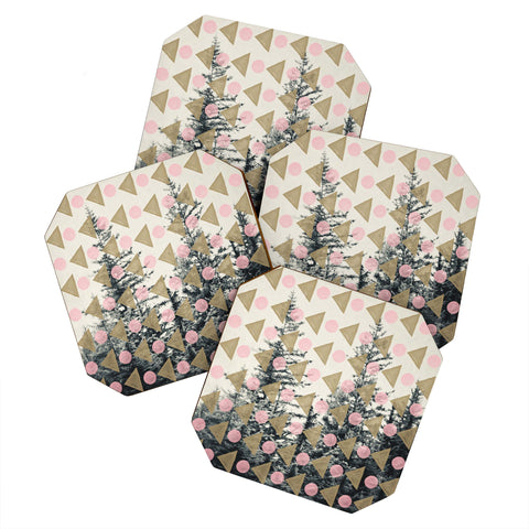 Maybe Sparrow Photography Through The Geometric Trees Coaster Set