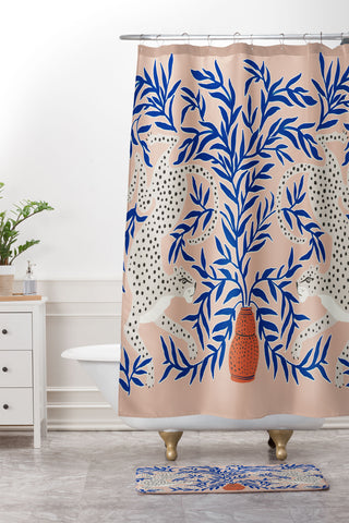 Megan Galante Leopard Vase Shower Curtain And Mat