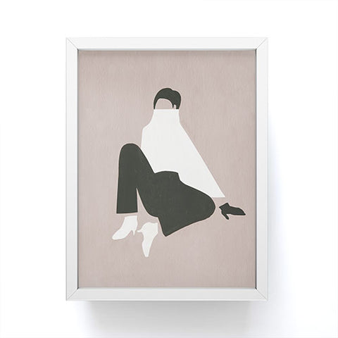 Megan Galante Minimalist woman in boots Framed Mini Art Print