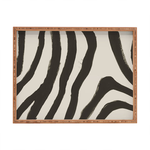 Megan Galante Painted Zebra Rectangular Tray