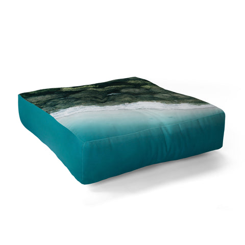 Michael Schauer Green and Blue Symmetry Floor Pillow Square