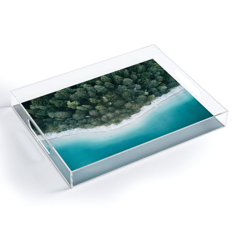 Michael Schauer Green and Blue Symmetry Acrylic Tray