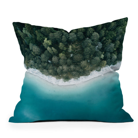Michael Schauer Green and Blue Symmetry Outdoor Throw Pillow