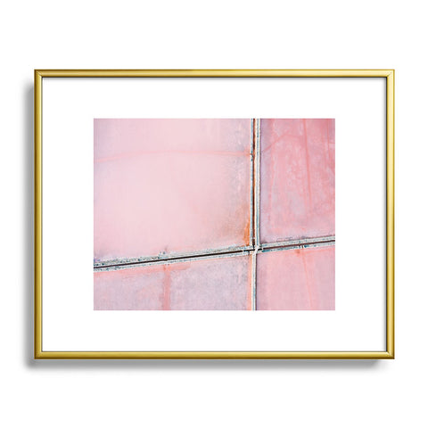 Michael Schauer Pink Salt Lake from above Metal Framed Art Print