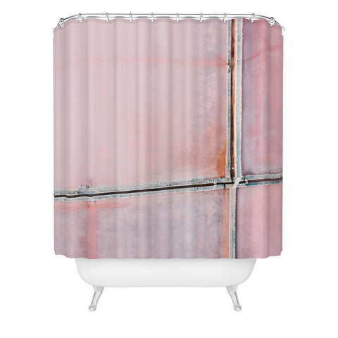 Michael Schauer Pink Salt Lake from above Shower Curtain