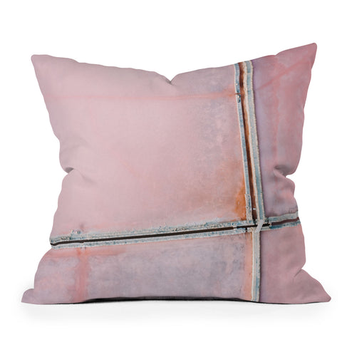 Michael Schauer Pink Salt Lake from above Outdoor Throw Pillow