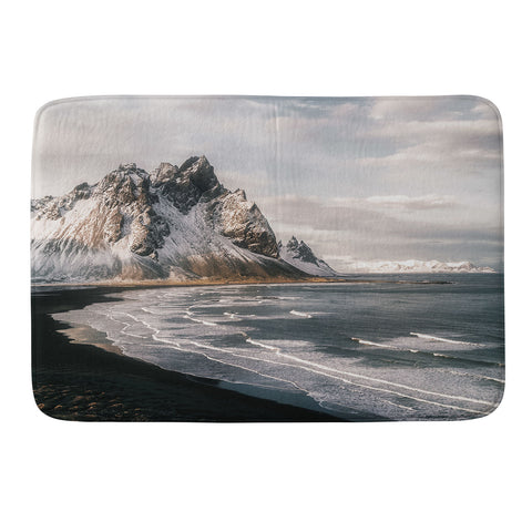 Michael Schauer Stokksnes Icelandic Mountain Beach Sunset Memory Foam Bath Mat