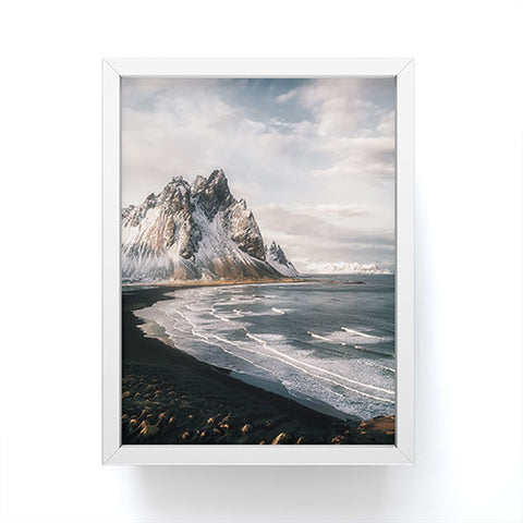 Michael Schauer Stokksnes Icelandic Mountain Beach Sunset Framed Mini Art Print