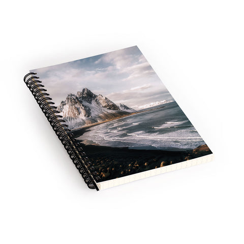 Michael Schauer Stokksnes Icelandic Mountain Beach Sunset Spiral Notebook