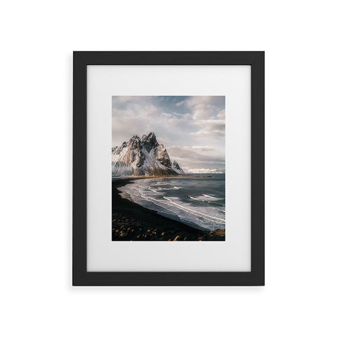Michael Schauer Stokksnes Icelandic Mountain Beach Sunset Framed Art Print