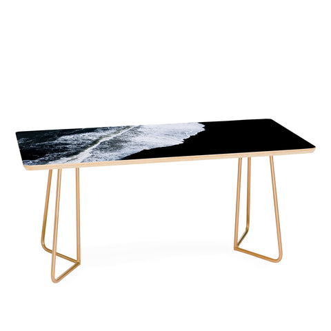 Michael Schauer Waves crashing on a black sand beach Coffee Table