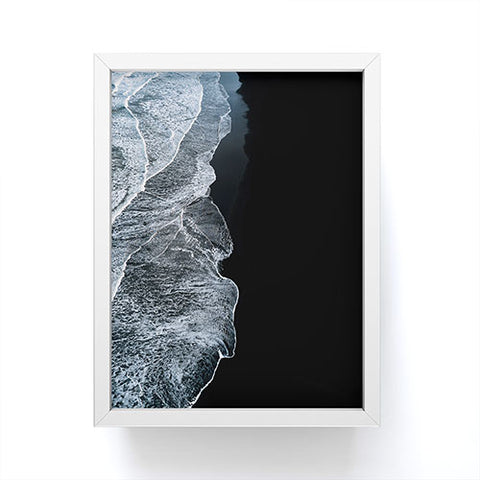 Michael Schauer Waves on a black sand beach Framed Mini Art Print