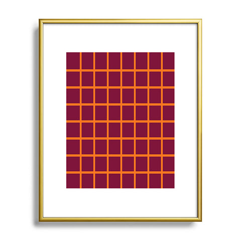 Miho chequered Metal Framed Art Print