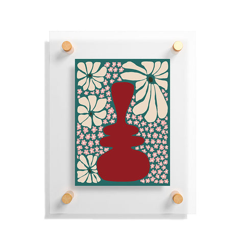 Miho Happy Retro flower vase 1 Floating Acrylic Print
