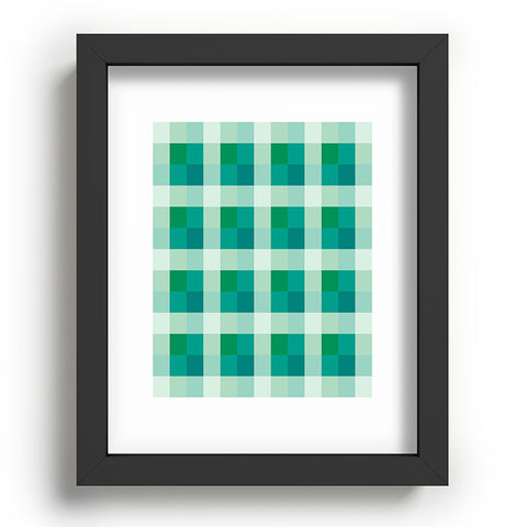 Miho retro color illusion blue green Recessed Framing Rectangle