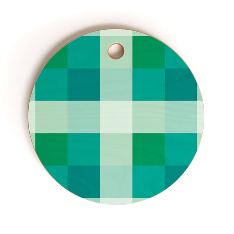 Miho retro color illusion blue green Cutting Board Round