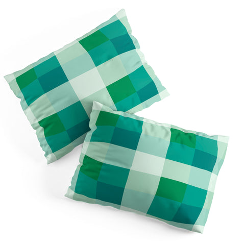 Miho retro color illusion blue green Pillow Shams