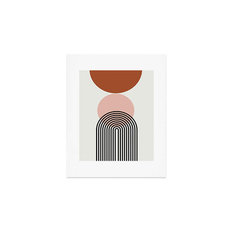 Miho terracotta sun and moon abstract Art Print