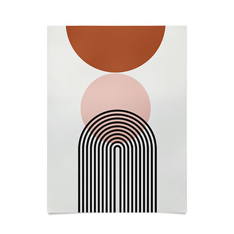 Miho terracotta sun and moon abstract Poster