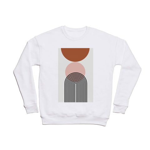 Miho terracotta sun and moon abstract Crewneck Sweatshirt