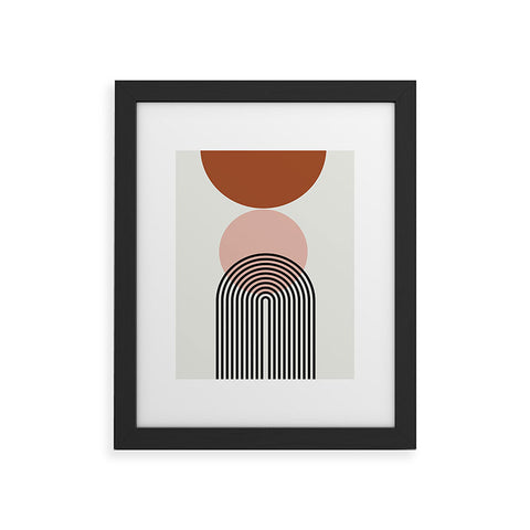 Miho terracotta sun and moon abstract Framed Art Print