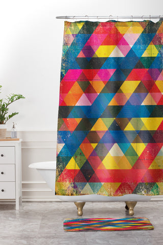 MIK Angles Shower Curtain And Mat