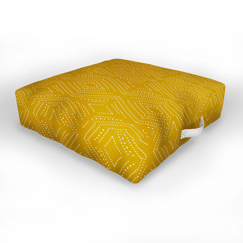 Mirimo Afriican Diamond Yellow Ochre Outdoor Floor Cushion
