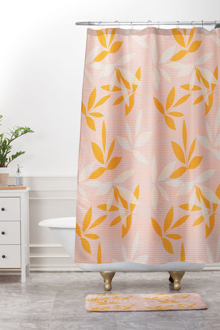 Mirimo Alba Orange Shower Curtain And Mat
