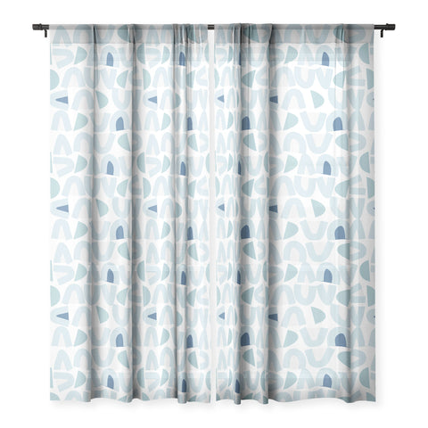 Mirimo Bowy Blue Pattern Sheer Window Curtain