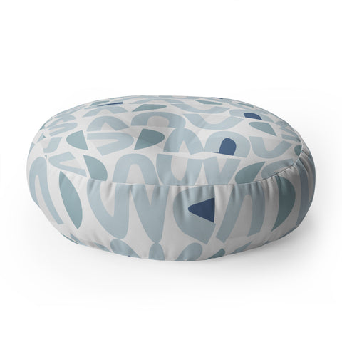 Mirimo Bowy Blue Pattern Floor Pillow Round