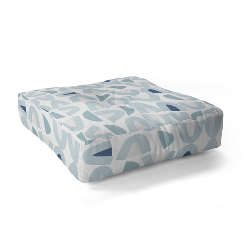 Mirimo Bowy Blue Pattern Floor Pillow Square