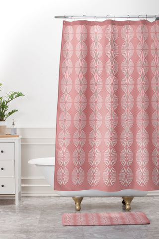 Mirimo Circles Rose Shower Curtain And Mat