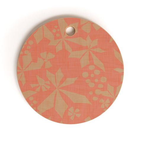 Mirimo Climbing Vines Coral Cutting Board Round