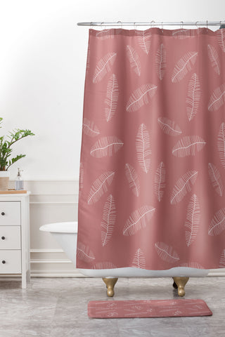 Mirimo Feather Light Mauve Shower Curtain And Mat