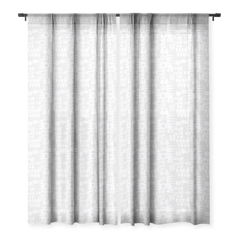 Mirimo Geometric Play Grey Sheer Window Curtain