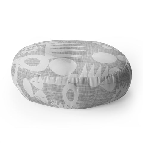 Mirimo Geometric Play Grey Floor Pillow Round