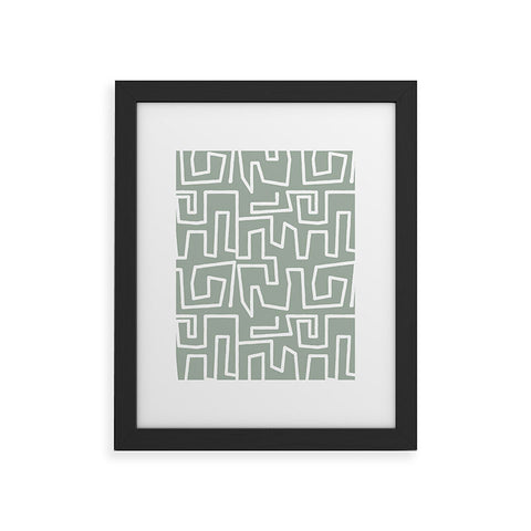 Mirimo Labyrinth Light Sage Framed Art Print