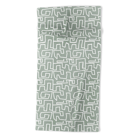 Mirimo Labyrinth Light Sage Beach Towel