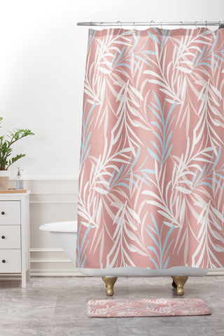 Mirimo Leaves Cascade Shower Curtain And Mat