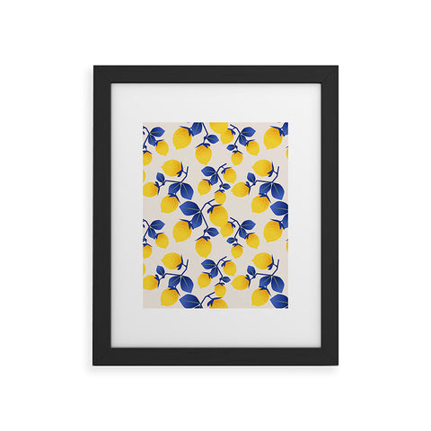 Mirimo Lemons Blue Framed Art Print